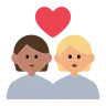 Couple With Heart: Person, Person, Medium Skin Tone, Medium-Light Skin Tone Emoji 🧑🏽‍❤️‍🧑🏼 image - Tossface style