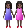 Women Holding Hands: Dark Skin Tone Emoji 👭🏿 image - Samsung style