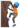 Person Climbing: Dark Skin Tone Emoji 🧗🏿 image - Google Noto Color style