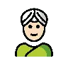 Person Wearing Turban: Light Skin Tone Emoji 👳🏻 image - OpenMoji style