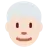 Man: Light Skin Tone, White Hair