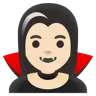 Woman Vampire: Light Skin Tone Emoji 🧛🏻‍♀️ image - Google Noto Color style