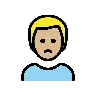 Man Frowning: Medium-Light Skin Tone Emoji 🙍🏼‍♂️ image - OpenMoji style