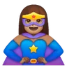 Woman Superhero: Medium Skin Tone Emoji 🦸🏽‍♀️ image - Samsung style