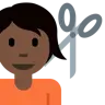 Person Getting Haircut: Dark Skin Tone Emoji 💇🏿 image - Twitter / X (Twemoji) style