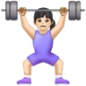 Woman Lifting Weights: Light Skin Tone Emoji 🏋🏻‍♀️ image - Samsung style