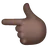 Backhand Index Pointing Left: Dark Skin Tone