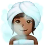 Woman In Steamy Room: Medium-Dark Skin Tone Emoji 🧖🏾‍♀️ image - Samsung style