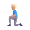 Man Kneeling: Medium-Light Skin Tone Emoji 🧎🏼‍♂️ image - Microsoft 3D Fluent style