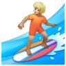 Person Surfing: Medium-Light Skin Tone Emoji 🏄🏼 image - Samsung style