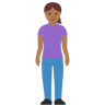 Woman Standing: Medium-Dark Skin Tone Emoji 🧍🏾‍♀️ image - Twitter / X (Twemoji) style