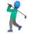 Man Golfing: Dark Skin Tone