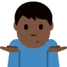 Man Shrugging: Dark Skin Tone Emoji 🤷🏿‍♂️ image - Twitter / X (Twemoji) style