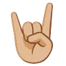Sign Of The Horns: Medium-Light Skin Tone Emoji 🤘🏼 image - Google Noto Color Animated style