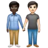 People Holding Hands: Dark Skin Tone, Light Skin Tone Emoji 🧑🏿‍🤝‍🧑🏻 image - WhatsApp style