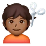 Person Getting Haircut: Medium-Dark Skin Tone Emoji 💇🏾 image - Samsung style