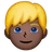 Man: Dark Skin Tone, Blond Hair