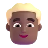 Man: Medium-Dark Skin Tone, Blond Hair Emoji 👱🏾‍♂️ image - Microsoft 3D Fluent style
