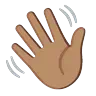 Waving Hand: Medium Skin Tone Emoji 👋🏽 image - Google Noto Color Animated style