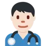 Man Health Worker: Light Skin Tone Emoji 👨🏻‍⚕️ image - Twitter / X (Twemoji) style
