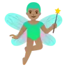 Man Fairy: Medium Skin Tone Emoji 🧚🏽‍♂️ image - Google Noto Color style
