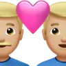 Couple With Heart: Man, Man, Medium-Light Skin Tone Emoji 👨🏼‍❤️‍👨🏼 image - Apple style