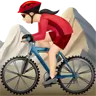 Woman Mountain Biking: Light Skin Tone Emoji 🚵🏻‍♀️ image - Apple style