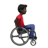 Man In Manual Wheelchair Facing Right: Dark Skin Tone Emoji 👨🏿‍🦽‍➡️ image - Apple style