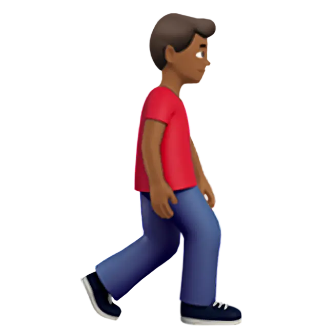 Man Walking Facing Right: Medium-Dark Skin Tone