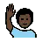 Man Raising Hand: Dark Skin Tone