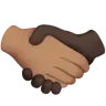 Handshake: Medium Skin Tone, Dark Skin Tone Emoji 🫱🏽‍🫲🏿 image - Apple style