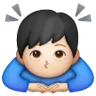 Man Bowing: Light Skin Tone Emoji 🙇🏻‍♂️ image - Samsung style