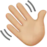 Waving Hand: Medium-Light Skin Tone Emoji 👋🏼 image - Apple style
