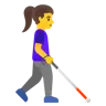 Woman With White Cane Facing Right Emoji 👩‍🦯‍➡️ image - Google Noto Color style
