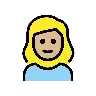 Girl: Medium-Light Skin Tone Emoji 👧🏼 image - OpenMoji style