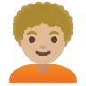 Person: Medium-Light Skin Tone, Curly Hair Emoji 🧑🏼‍🦱 image - Google Noto Color style