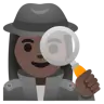 Woman Detective: Dark Skin Tone Emoji 🕵🏿‍♀️ image - Google Noto Color style