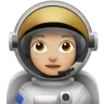 Woman Astronaut: Medium-Light Skin Tone Emoji 👩🏼‍🚀 image - Apple style