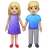 Woman And Man Holding Hands: Medium-Light Skin Tone
