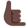 Call Me Hand: Dark Skin Tone Emoji 🤙🏿 image - Tossface style