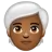 Person: Medium-Dark Skin Tone, White Hair