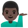 Man Tipping Hand: Dark Skin Tone Emoji 💁🏿‍♂️ image - Google Noto Color style