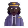 Woman Pilot: Dark Skin Tone Emoji 👩🏿‍✈️ image - Microsoft 3D Fluent style