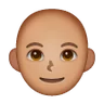 Person: Medium Skin Tone, Bald Emoji 🧑🏽‍🦲 image - Samsung style