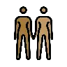 Women Holding Hands: Medium-Dark Skin Tone, Medium Skin Tone Emoji 👩🏾‍🤝‍👩🏽 image - OpenMoji style