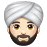 Man Wearing Turban: Light Skin Tone Emoji 👳🏻‍♂️ image - WhatsApp style