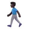 Man Walking: Dark Skin Tone Emoji 🚶🏿‍♂️ image - Microsoft 3D Fluent style