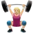 Woman Lifting Weights: Medium-Light Skin Tone