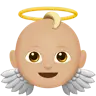 Baby Angel: Medium-Light Skin Tone Emoji 👼🏼 image - Apple style