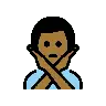 Man Gesturing No: Medium-Dark Skin Tone Emoji 🙅🏾‍♂️ image - OpenMoji style